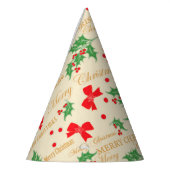 クリスマスホリーとリボン パーティーハット (左)