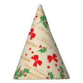 クリスマスホリーとリボン パーティーハット (右)