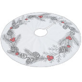 クリスマスホリーと松のコーン フリース ツリースカート (アングル)