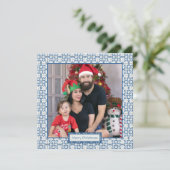 クリスマスホリーと花の花びらタイル枠 シーズンカード (スタンド正面)