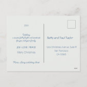 クリスマスホリーと花の花びらタイル枠 シーズンポストカード (裏面)