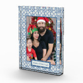 クリスマスホリーと花の花びらタイル枠 フォトブロック (右)