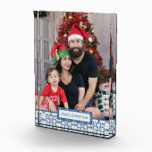 クリスマスホリーと花の花びらタイル枠 フォトブロック (右)