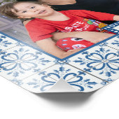 クリスマスホリーと花の花びらタイル枠 フォトプリント            (角)