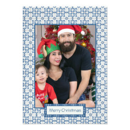 クリスマスホリーと花の花びらタイル枠 フォトプリント           