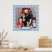 クリスマスホリーと花の花びらタイル枠 ポスター (キッチン)