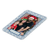 クリスマスホリーと花の花びらタイル枠 マグネット (左側)