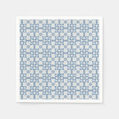 クリスマスホリーと花壇タイルのパターン スタンダードカクテルナプキン (正面)