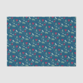 クリスマスホリーと赤い果実の灰色の緑の赤 薄葉紙