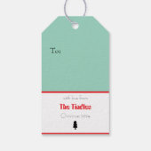 クリスマスホリーのカスタムレトロペーパースタンプ ギフトタグ (裏面)