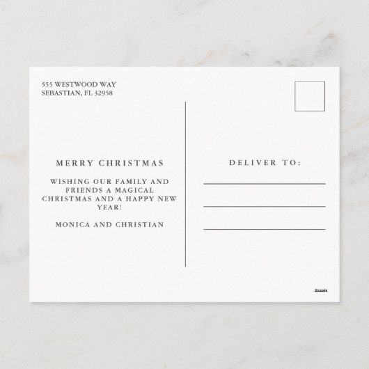 クリスマスホリーのバジェット写真 シーズンポストカード (裏面)