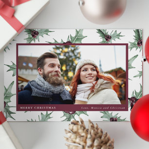 クリスマスホリーのバジェット写真 シーズンポストカード