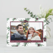 クリスマスホリーの家族の写真 シーズンカード (スタンド正面)