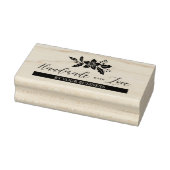 クリスマスホリーの花と愛の引用文 ラバースタンプ (スタンプ)