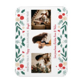 クリスマスホリーアイビーベリー3フォトギフト マグネット (縦)