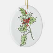 クリスマスホリーアンドベリーオーナメント セラミックオーナメント (右)