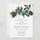 クリスマスホリーアンドベリー婚約パーティ 招待状 (正面)