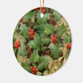 クリスマスホリーアートワークデザインフェスティバルパターン セラミックオーナメント (左)
