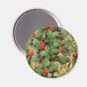 クリスマスホリーアートワークデザインフェスティバルパターン マグネット (正面/裏面)