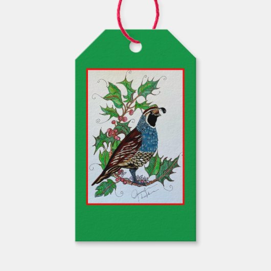 クリスマスホリーウズイル ギフトタグ (正面)