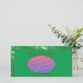 クリスマスホリーカスタマイズ可能フォトカード シーズンカード (スタンド正面)