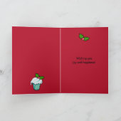 クリスマスホリーカップケーキの赤いカード シーズンカード (内部)