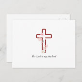 クリスマスホリークロスのパーソナライズ シーズンポストカード (正面/裏面)