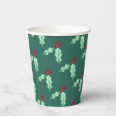 クリスマスホリーコーヒーパーティー飲料 紙コップ (裏面)