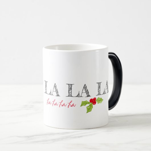 クリスマスホリーシンロンファララララ文字 モーフィングマグカップ (正面右)