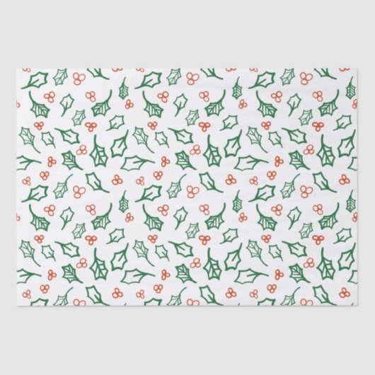 クリスマスホリーティッシュペーパー 薄葉紙 (正面)