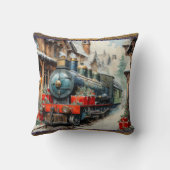 クリスマスホリートレインウィンタースノークッション クッション (裏面)