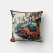 クリスマスホリートレインウィンタースノークッション クッション (正面)