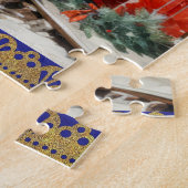 クリスマスホリートレインウィンタースノークッション ジグソーパズル (側面)