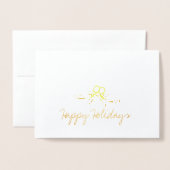 クリスマスホリーハッピーホリデーズエッチング箔カード 箔カード (封筒付き正面)