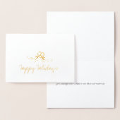 クリスマスホリーハッピーホリデーズエッチング箔カード 箔カード (ディスプレー)