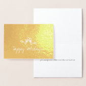 クリスマスホリーハッピーホリデーズエッチング箔カード 箔カード (ディスプレー)