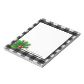 クリスマスホリーバッファロープレイドパーソナライズされたメモ ノートパッド (回転)