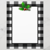 クリスマスホリーバッファロープレイドパーソナライズされた紙 (裏面)