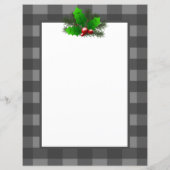 クリスマスホリーバッファロープレイドパーソナライズされた紙 (裏面)