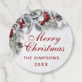 クリスマスホリーパインブランチホリ素朴デイ フェイバータグ (正面)