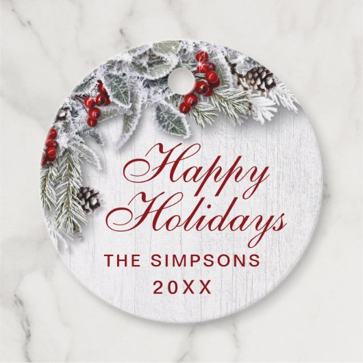 クリスマスホリーパインブランチホリ素朴デイ フェイバータグ (正面)