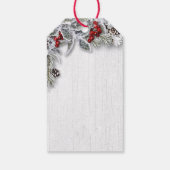 クリスマスホリーパインブランチ素朴PHOTOホリデー ギフトタグ (裏面)