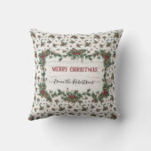 クリスマスホリーパインミストレトーコテ素朴ーコア クッション (裏面)