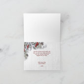 クリスマスホリーパイン素朴フォトホリデーカード シーズンカード (内部)