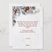 クリスマスホリーパイン素朴フォトホリデーカード シーズンカード (裏面)