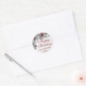 クリスマスホリーパイン素朴ホリデーエンベロープシール ラウンドシール (封筒)