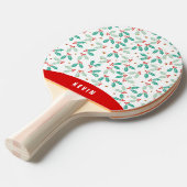 クリスマスホリーパターンモノグラム 卓球ラケット (正面アングル)