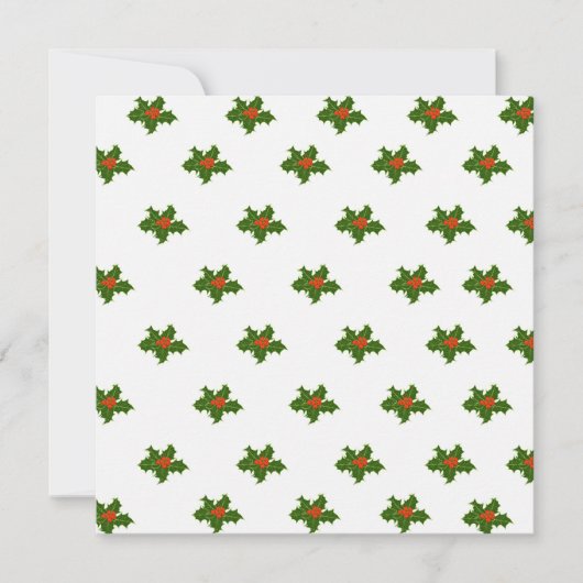 クリスマスホリーパターン シーズンカード (正面)