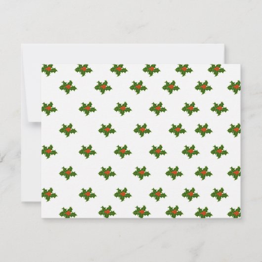 クリスマスホリーパターン シーズンカード (正面)