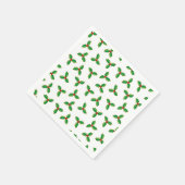 クリスマスホリーパターン スタンダードカクテルナプキン (角)